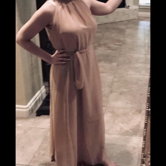 Chiffon Halter Neck Bridesmaids Dress - Picture 9 of 10